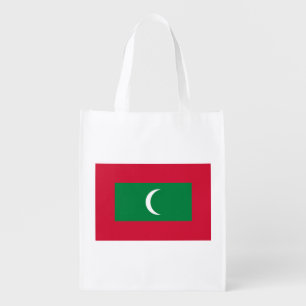 Maldives Flag Grocery Bag