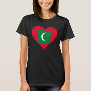 Maldives Flag Heart Maldives  Love Maldives T-Shirt