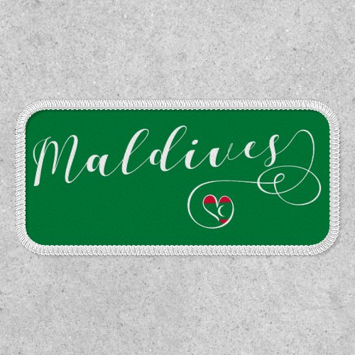 Maldives Flag Heart Maldivian Patch