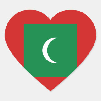 Maldives Flag Heart Sticker