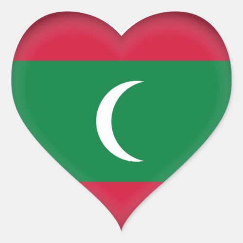 Maldives Flag Heart Sticker