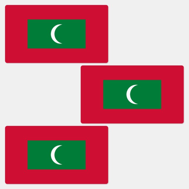 Maldives Flag Labels (Group)