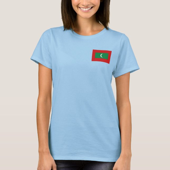 Maldives Flag + Map T-Shirt (Front)