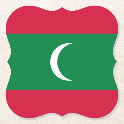 Maldives Flag Paper Coaster