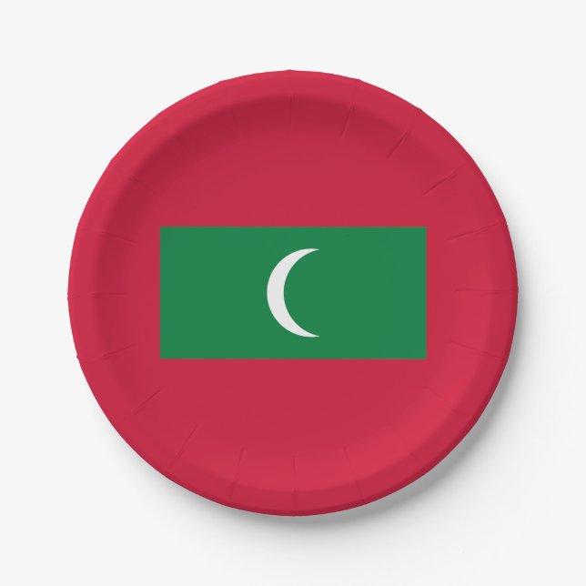 Maldives Flag Paper Plates (Front)