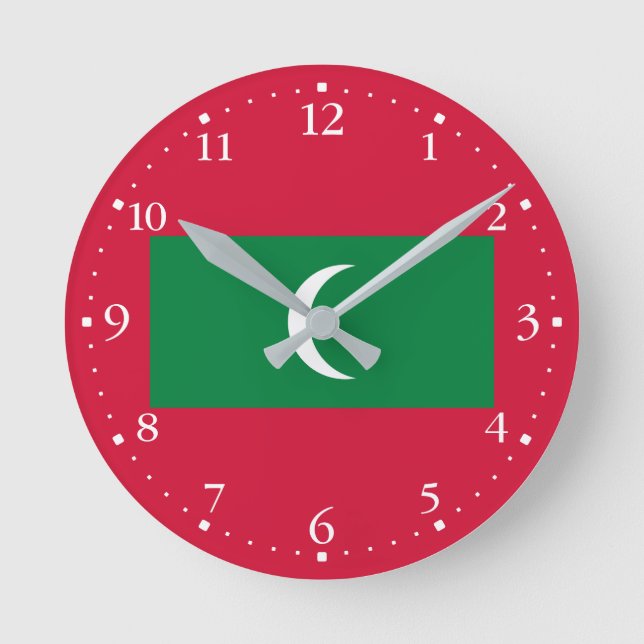 Maldives Flag Round Clock (Front)