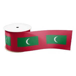 Maldives Flag Satin Ribbon