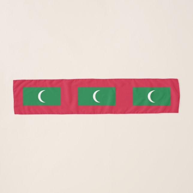 Maldives Flag Scarf (Front (Horizontal))