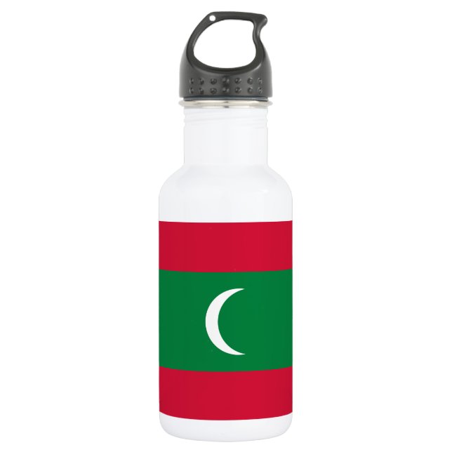 Maldives Flag Stainless Steel Water Bottle (Front)