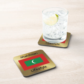 Maldives Flag+Text Coaster
