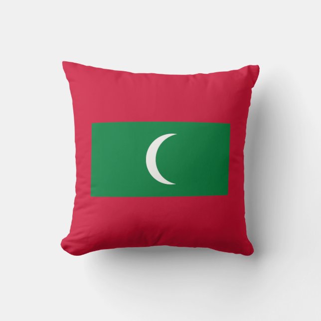 Maldives Flag Throw Pillow (Front)