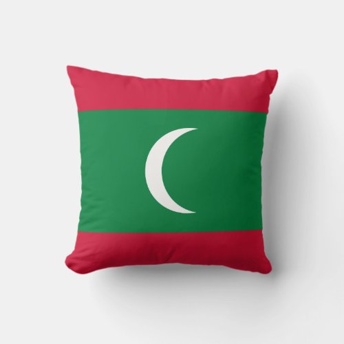 Maldives Flag Throw Pillow