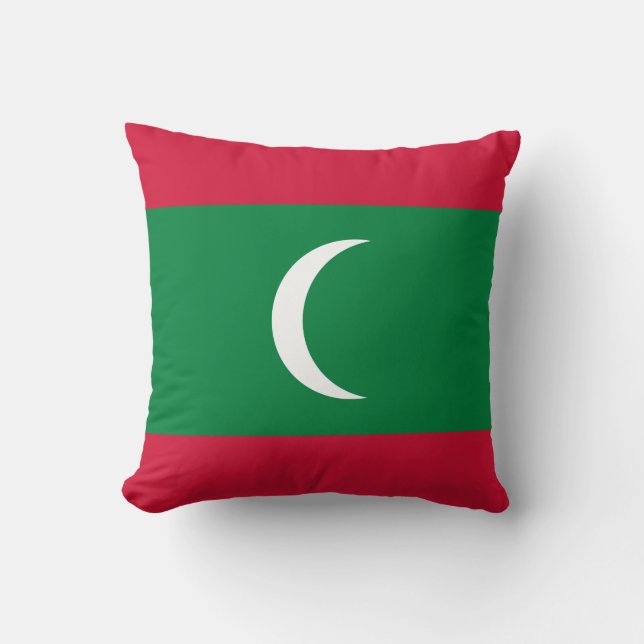 Maldives Flag Throw Pillow (Front)