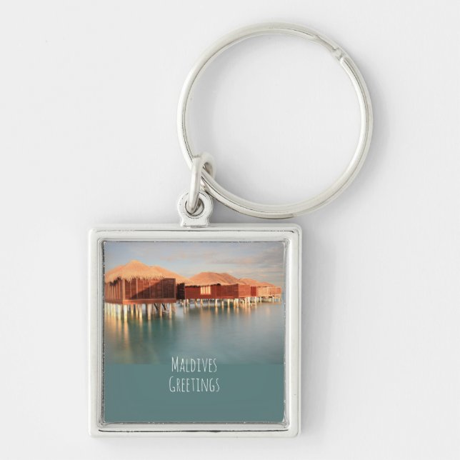 Maldives Greetings Travel Souvenir Keychain (Front)