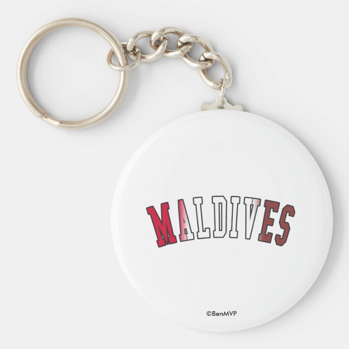 Maldives in National Flag Colors Key Chain