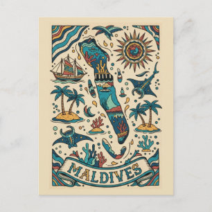 Maldives Indian Ocean Postcard