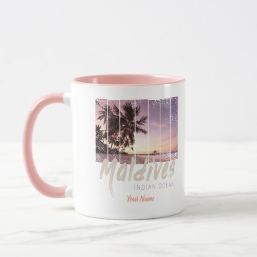 Maldives Indian Ocean vintage sunset souvenir Mug