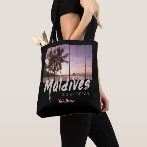 Maldives Indian Ocean vintage sunset souvenir Tote Bag