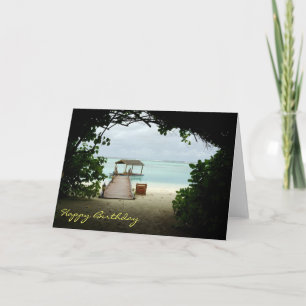 Maldives Island Boat Birthday Card