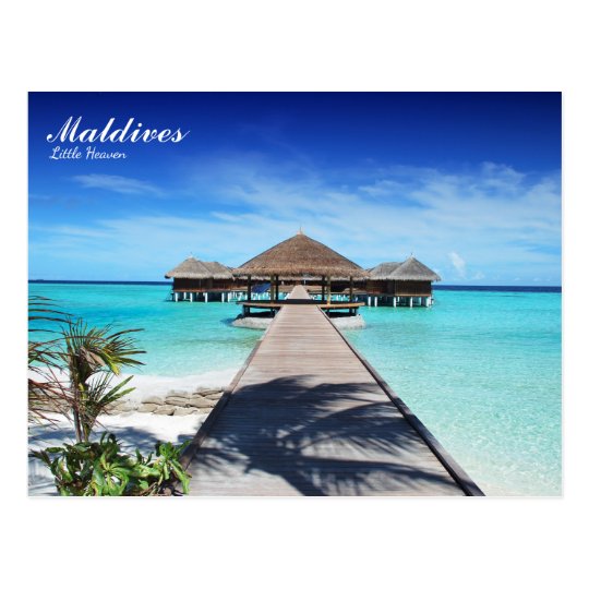 Maldives island romantic holiday postcard