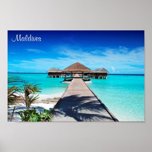 Maldives island romantic holiday poster