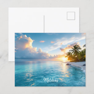Maldives islands postcard