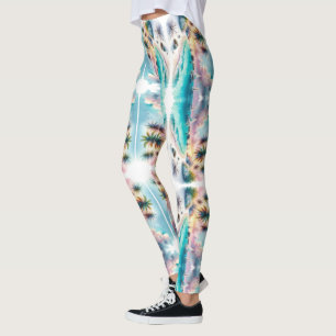 Maldives Luxury Sketch Watercolor    Leggings