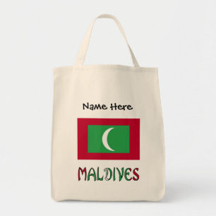 Maldives Maldivian Flag Black Personalization  Tote Bag