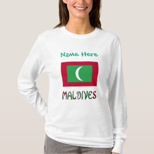 Maldives Maldivian Flag Green Personalization  T-Shirt