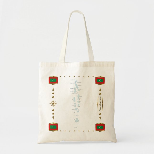 Maldives Map + Flags Bag (Front)