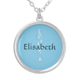 Maldives Map + Name Necklace