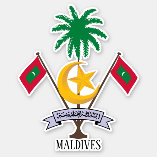 Maldives National Emblem Patriotic Sticker