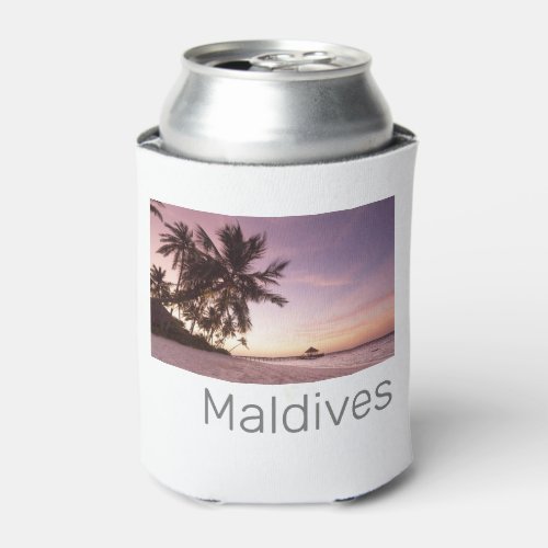 Maldives Ocean Indian Beach Sunset Island Souvenir Can Cooler