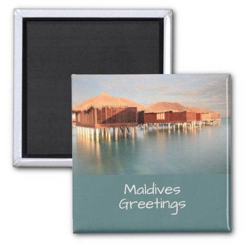 Maldives Paradise Beach Bungalows Souvenir Magnet