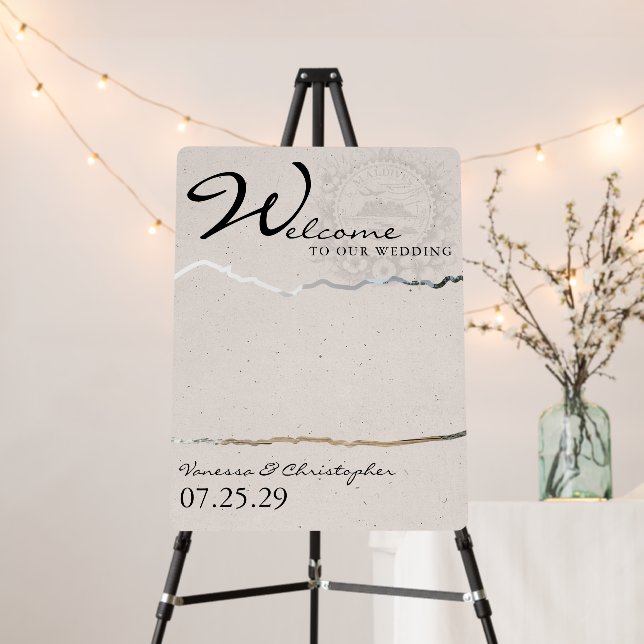 Maldives Passport Wedding Welcome Sign (In Situ (Stand))