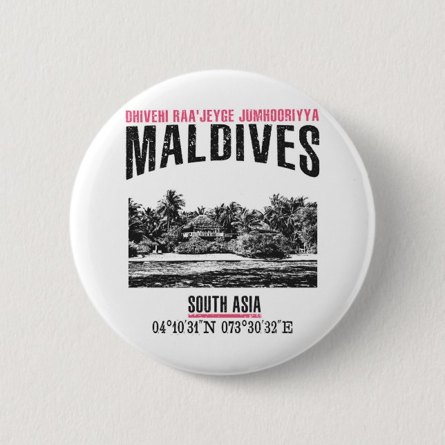 Maldives Pinback Button (Front)