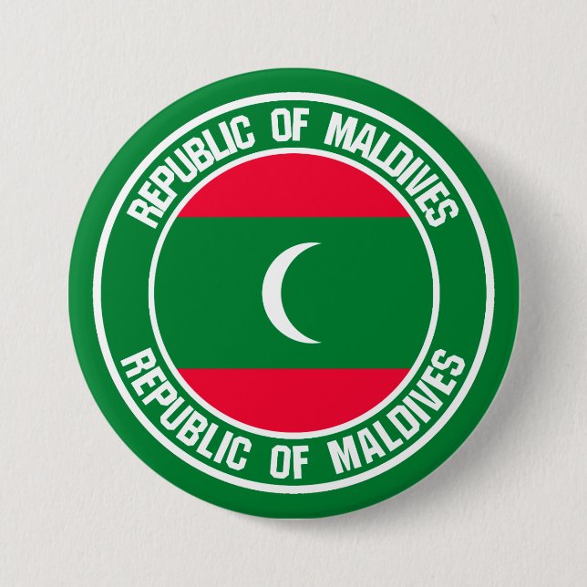 Maldives Round Emblem Button (Front)