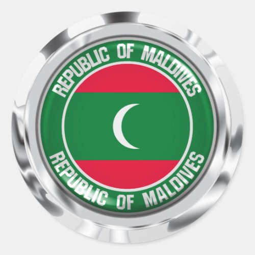 Maldives Round Emblem Classic Round Sticker