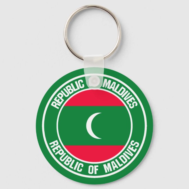 Maldives Round Logo Keychain (Front)
