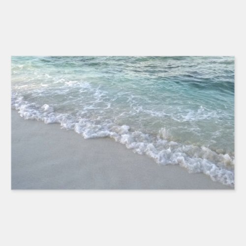 Maldives Sea Waves Sand Nature Blank Template Rectangular Sticker