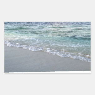 Maldives Sea Waves Sand Nature Blank Template Rectangular Sticker