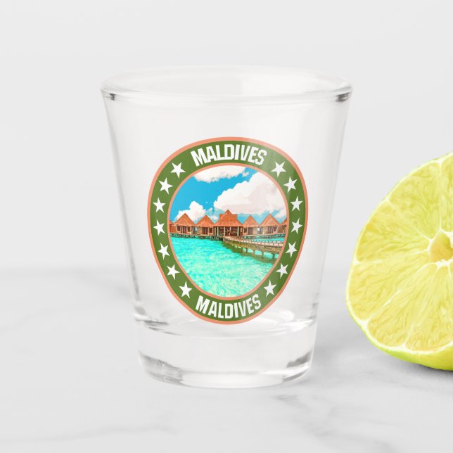 Maldives                                           shot glass (Front)
