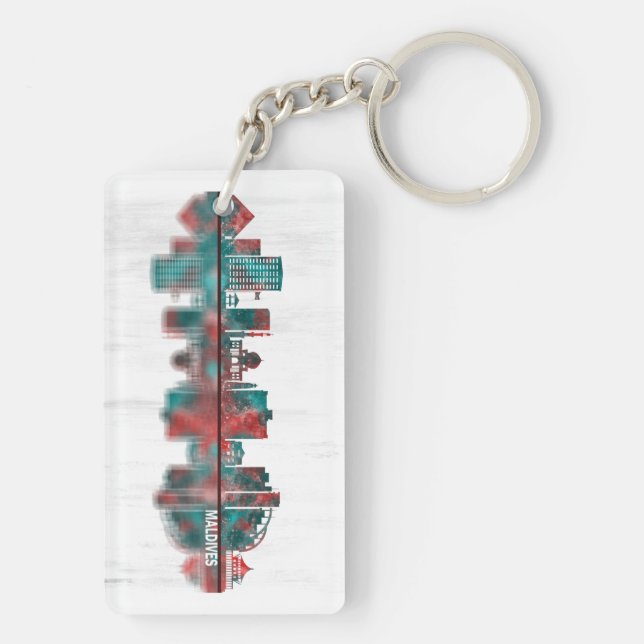 Maldives Skyline Keychain (Back)