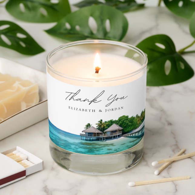 Maldives Thank You Gift Scented Candle (Lit)