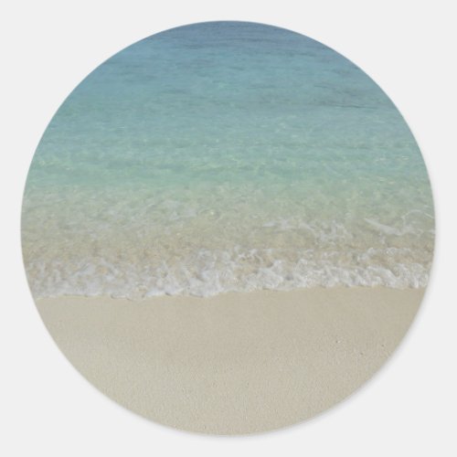 Maldives Trendy Nature Sea Sand Blank Template Classic Round Sticker