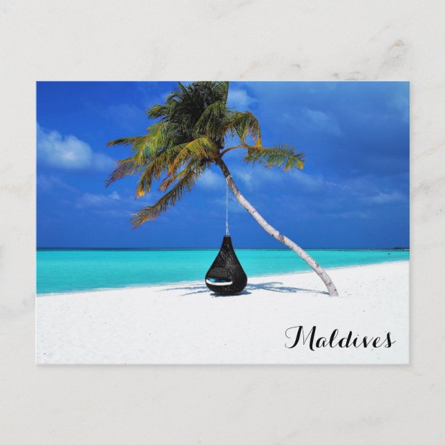 Maldives Tropical Beach Travel Photo Postcard (Front)