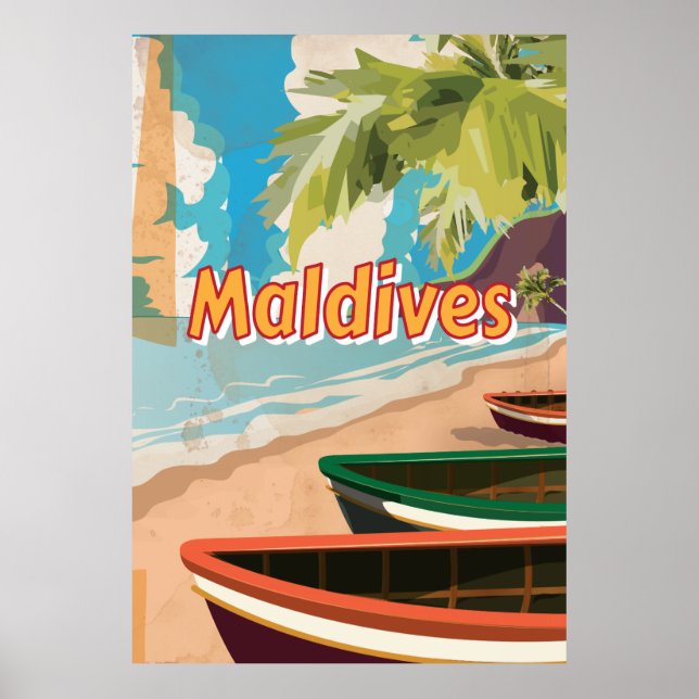 Maldives Vintage travel poster (Front)