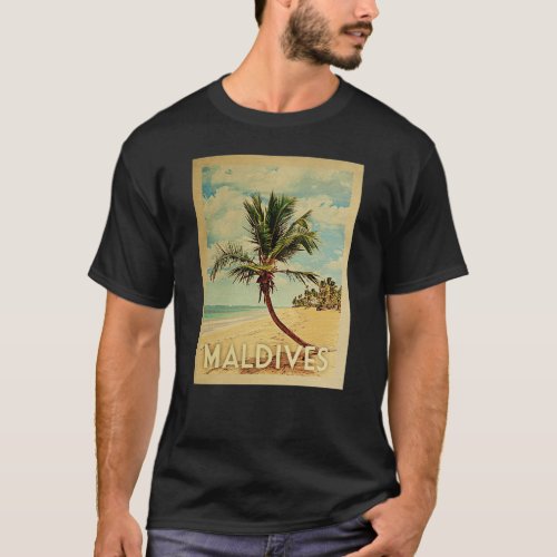 Maldives Vintage Travel T_shirt _ Beach