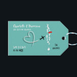 Maldives Wedding Destination Save The Date Gift Tags<br><div class="desc">A fun save the date for couples getting married in The Maldives with a white silhouette map on teal blue with red love hearts and so easy to customize with your personal names and message. PLEASE NOTE THAT THESE DO NOT COME WITH ENVELOPES because they are meant to be gift...</div>