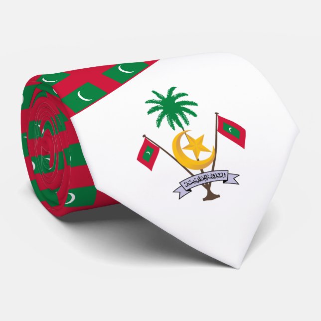 Maldivian Flag & Emblem, Flag of Maldives Neck Tie (Rolled)